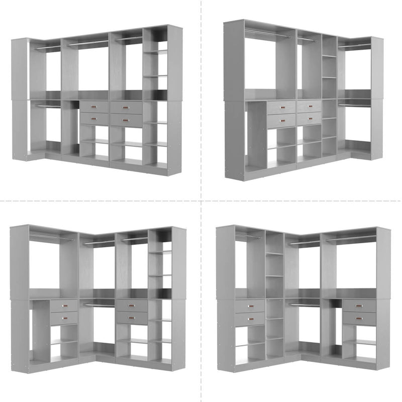 71'' Freestanding Corner Closet System Organizer for Walk-in Closet, Set of 3