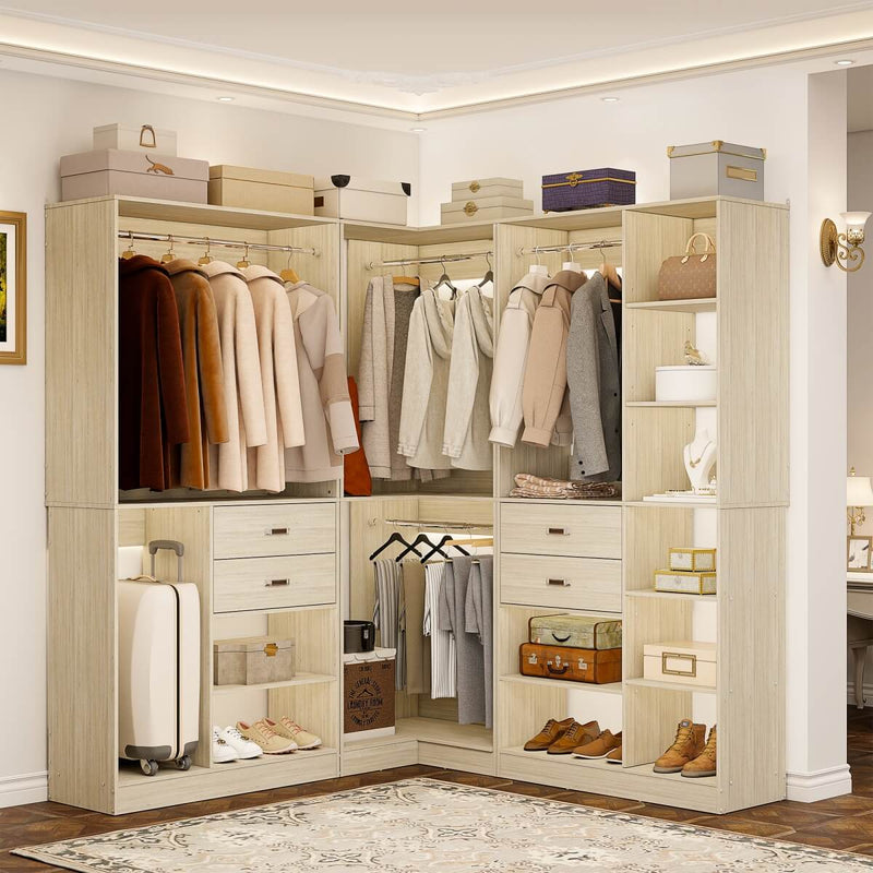 71'' Freestanding Corner Closet System Organizer for Walk-in Closet, Set of 3