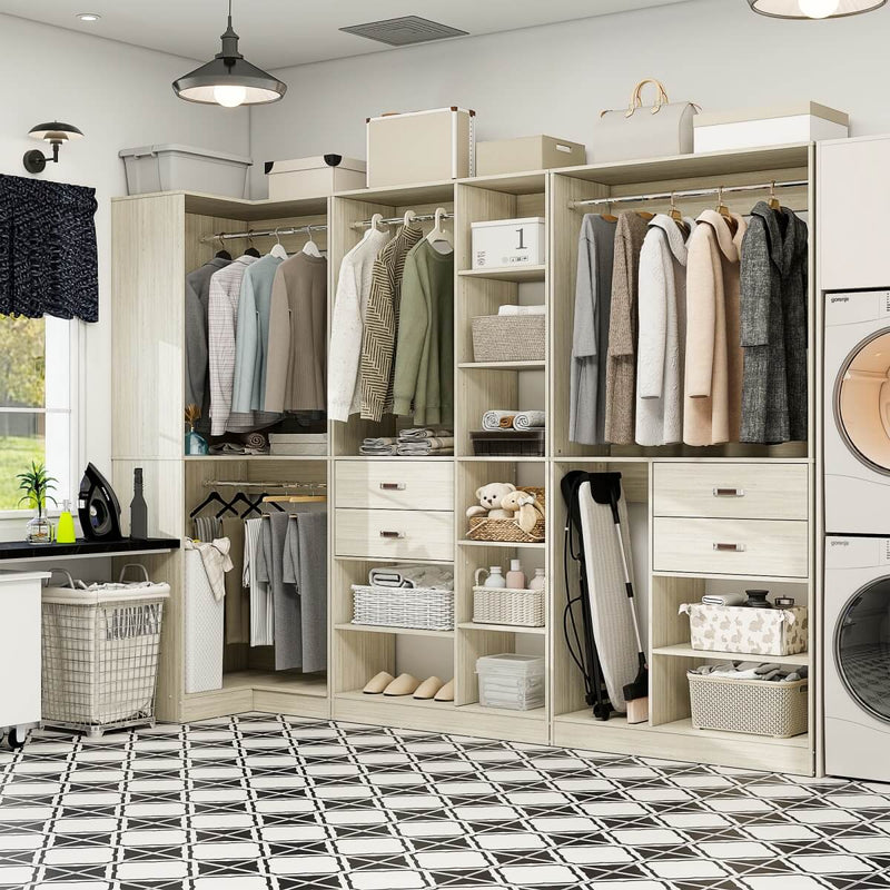 71'' Freestanding Corner Closet System Organizer for Walk-in Closet, Set of 3