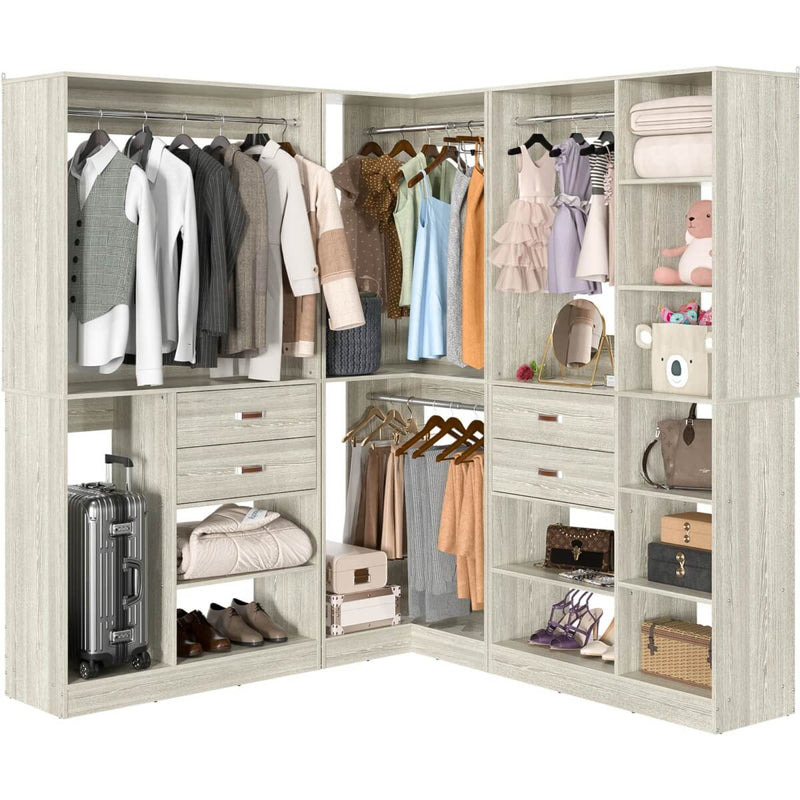 71'' Freestanding Corner Closet System Organizer for Walk-in Closet, Set of 3