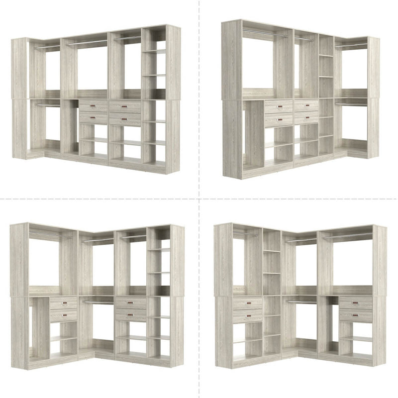 71'' Freestanding Corner Closet System Organizer for Walk-in Closet, Set of 3