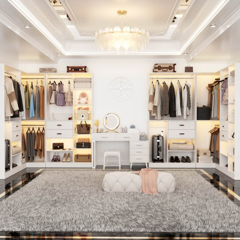 71'' Freestanding Corner Closet System Organizer for Walk-in Closet, Set of 3