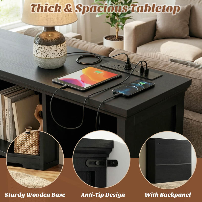 12-Cube Organizer Bookcase with Charging Station