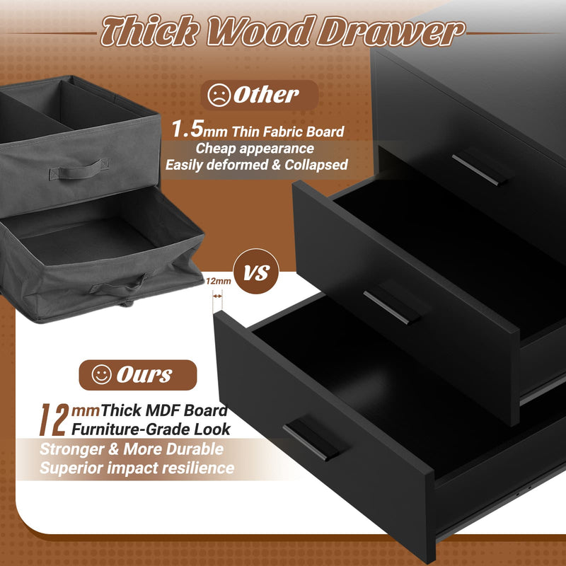 21.7" Closet Drawers, Wood Closet Organizers and Storage with 3 Drawers