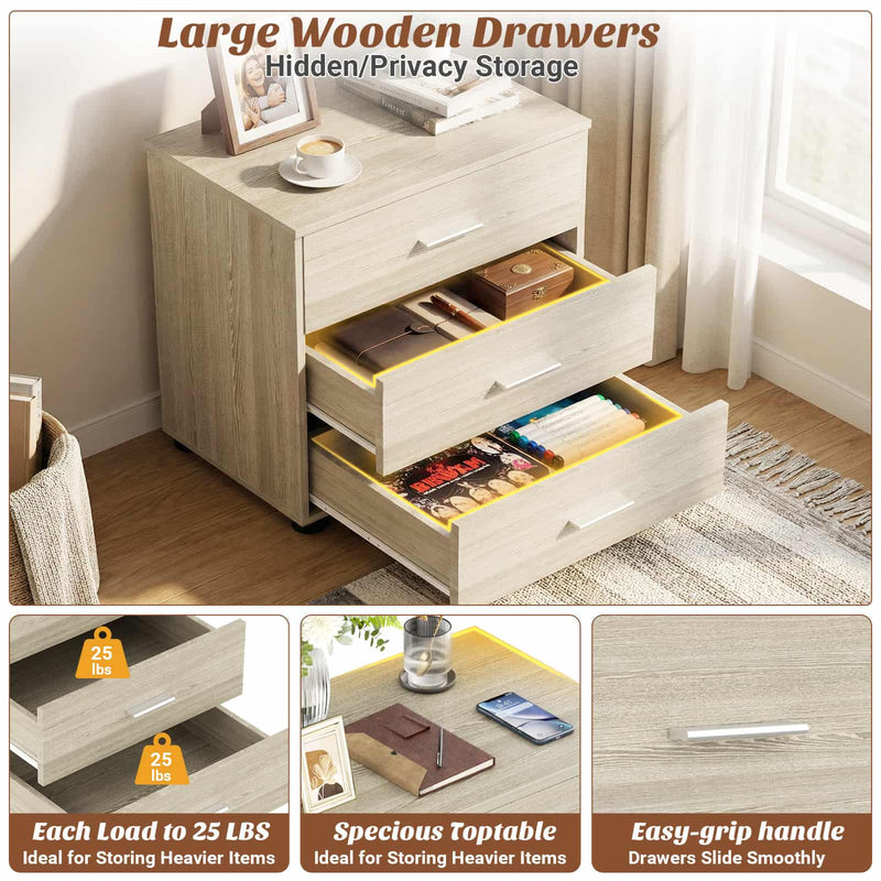 21.7" Closet Drawers, Wood Closet Organizers and Storage with 3 Drawers