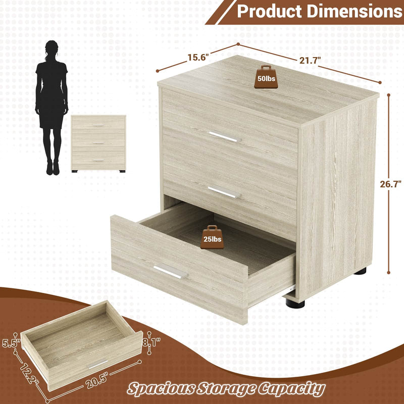21.7" Closet Drawers, Wood Closet Organizers and Storage with 3 Drawers