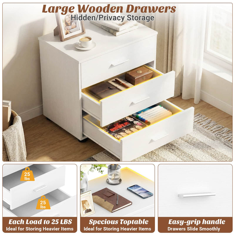 21.7" Closet Drawers, Wood Closet Organizers and Storage with 3 Drawers