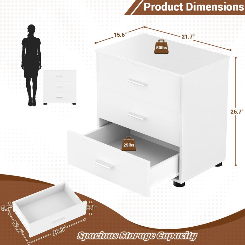 21.7" Closet Drawers, Wood Closet Organizers and Storage with 3 Drawers