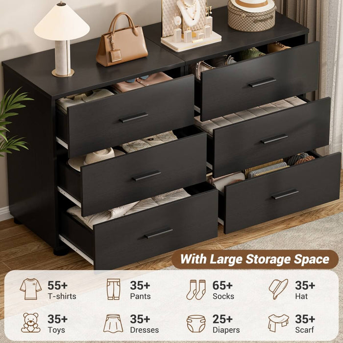 Wooden 3 Drawer Dresser, 2 Pack
