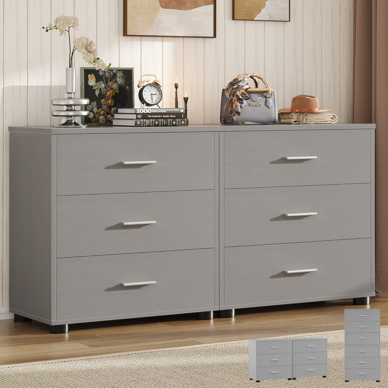 Wooden 3 Drawer Dresser, 2 Pack