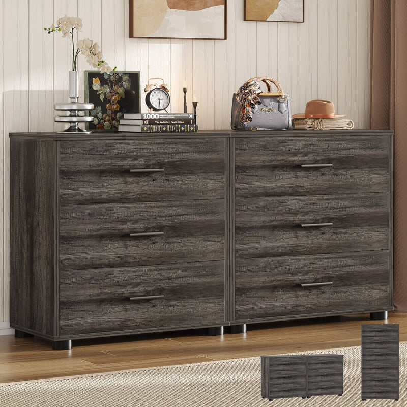 Wooden 3 Drawer Dresser, 2 Pack