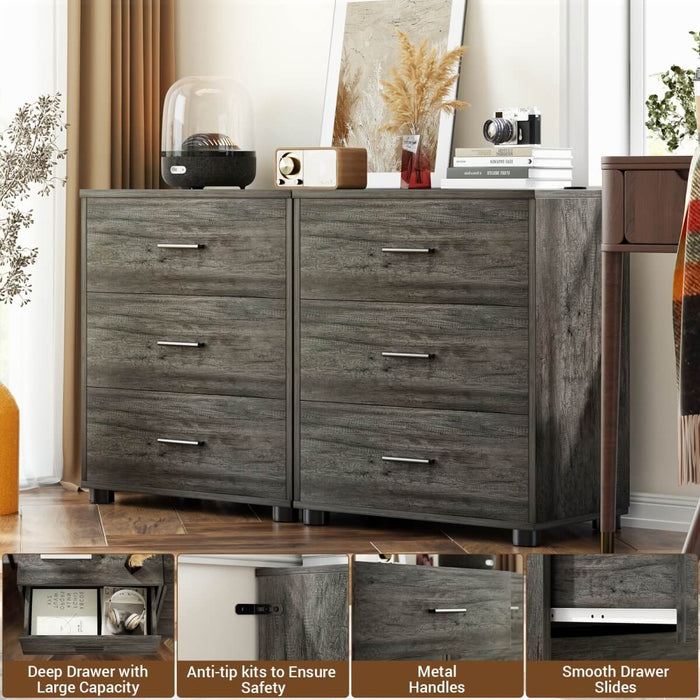 Wooden 3 Drawer Dresser, 2 Pack