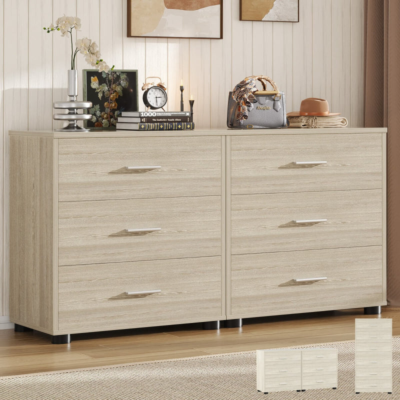 Wooden 3 Drawer Dresser, 2 Pack