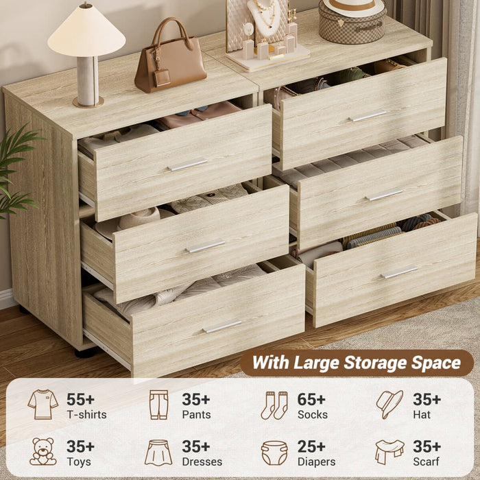 Wooden 3 Drawer Dresser, 2 Pack