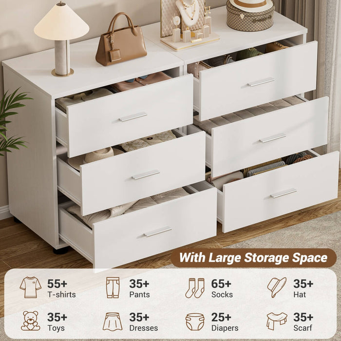 Wooden 3 Drawer Dresser, 2 Pack