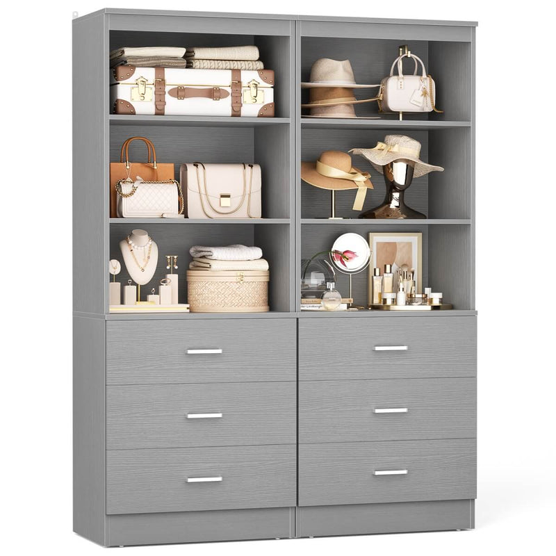 47.2" Wooden Closet Drawers System with 6 Wooden Drawers