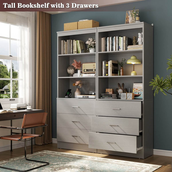 47.2" Wooden Closet Drawers System with 6 Wooden Drawers