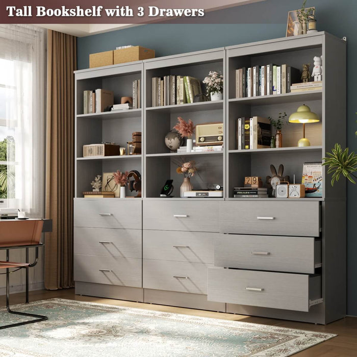 23.6" Wooden Closet Drawers System with 3 Wooden Drawers, Set of 3