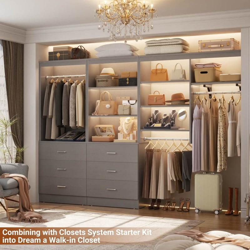 23.6" Wooden Closet Drawers System, with 3 Wooden Drawers