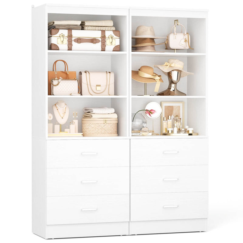 47.2" Wooden Closet Drawers System with 6 Wooden Drawers