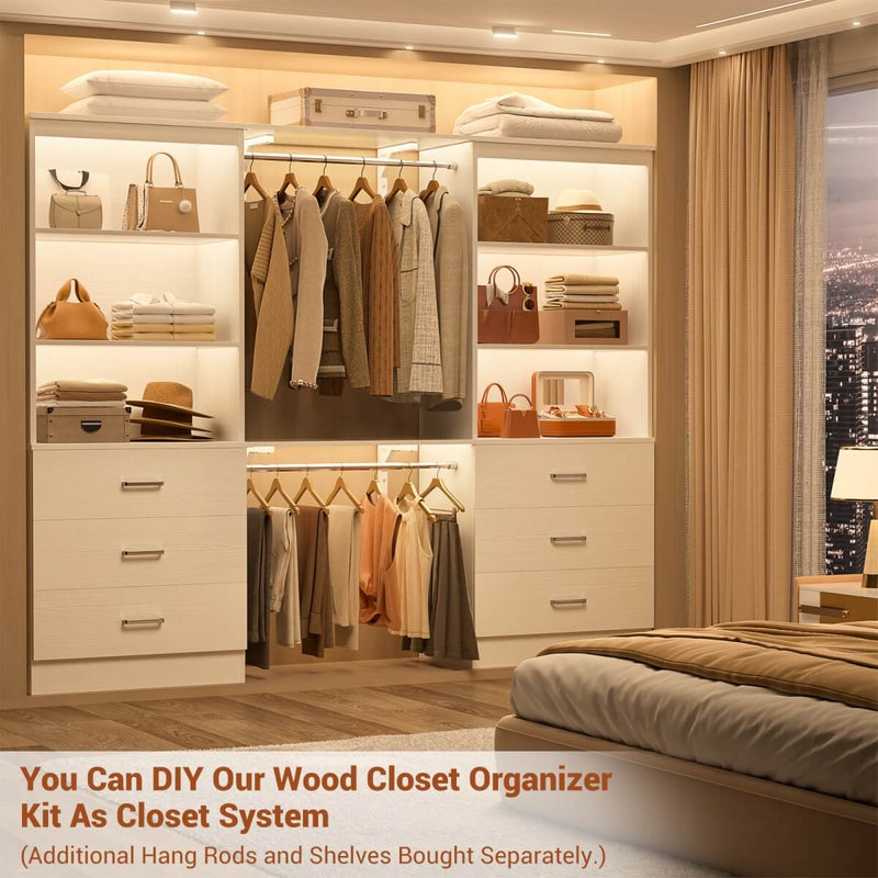 47.2" Wooden Closet Drawers System with 6 Wooden Drawers