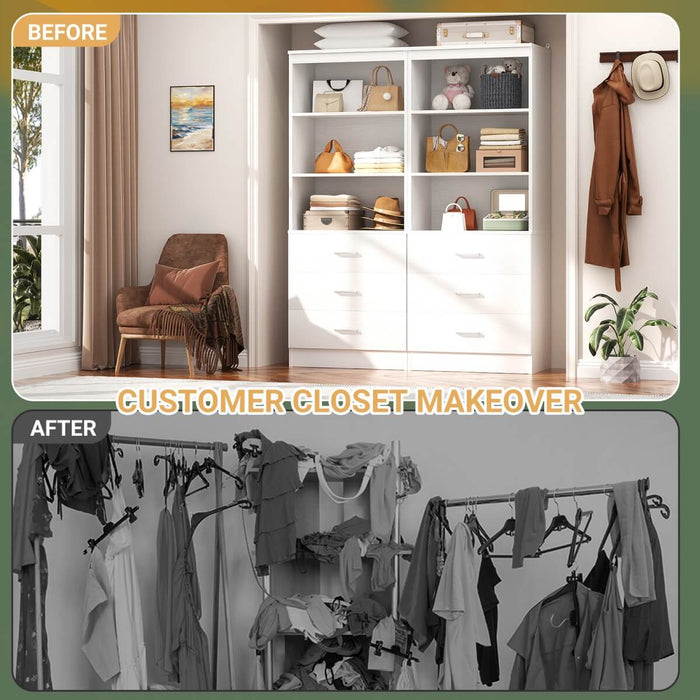47.2" Wooden Closet Drawers System with 6 Wooden Drawers