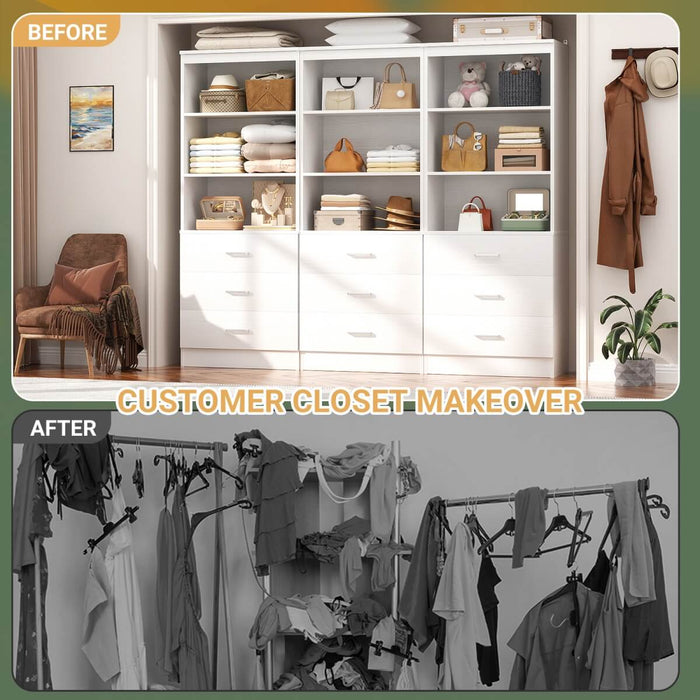 23.6" Wooden Closet Drawers System with 3 Wooden Drawers, Set of 3