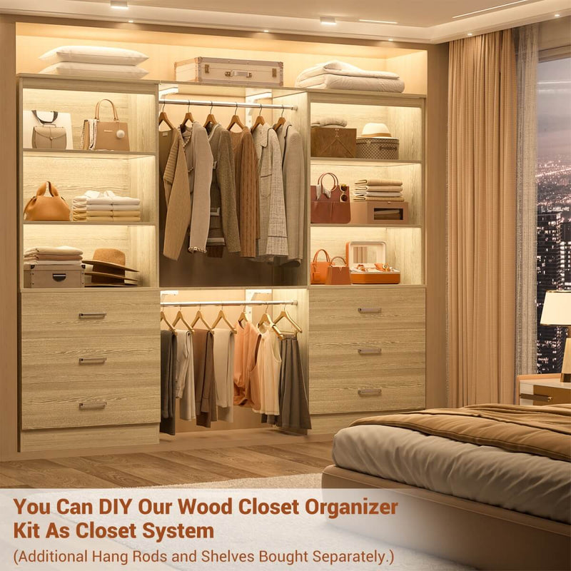 47.2" Wooden Closet Drawers System with 6 Wooden Drawers