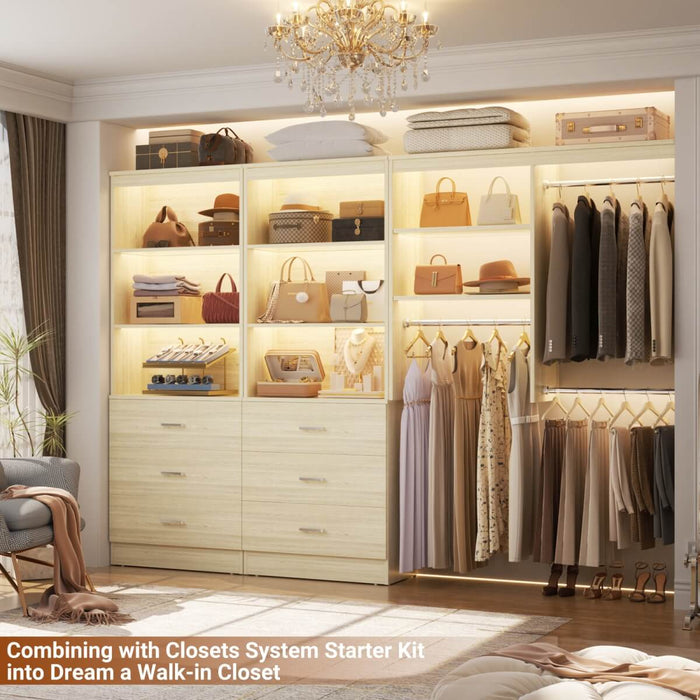 47.2" Wooden Closet Drawers System with 6 Wooden Drawers
