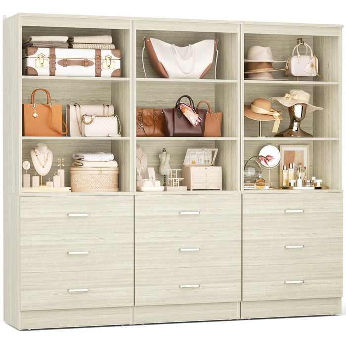 23.6" Wooden Closet Drawers System with 3 Wooden Drawers, Set of 3