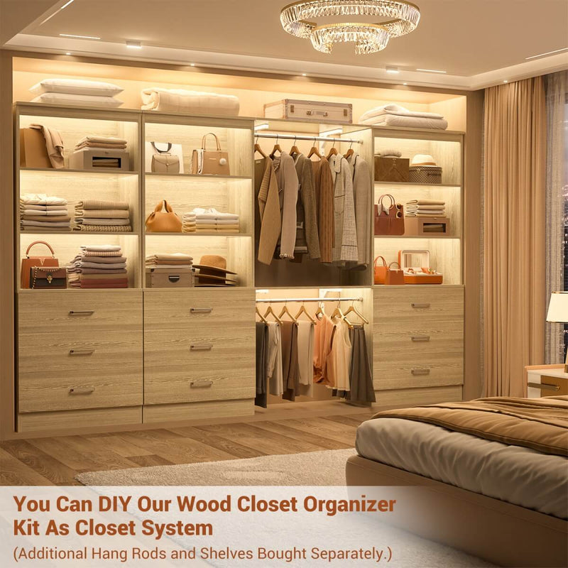 23.6" Wooden Closet Drawers System with 3 Wooden Drawers, Set of 3