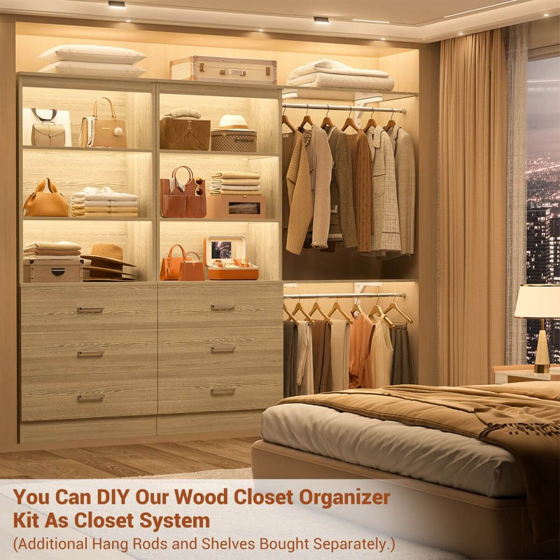23.6" Wooden Closet Drawers System, with 3 Wooden Drawers