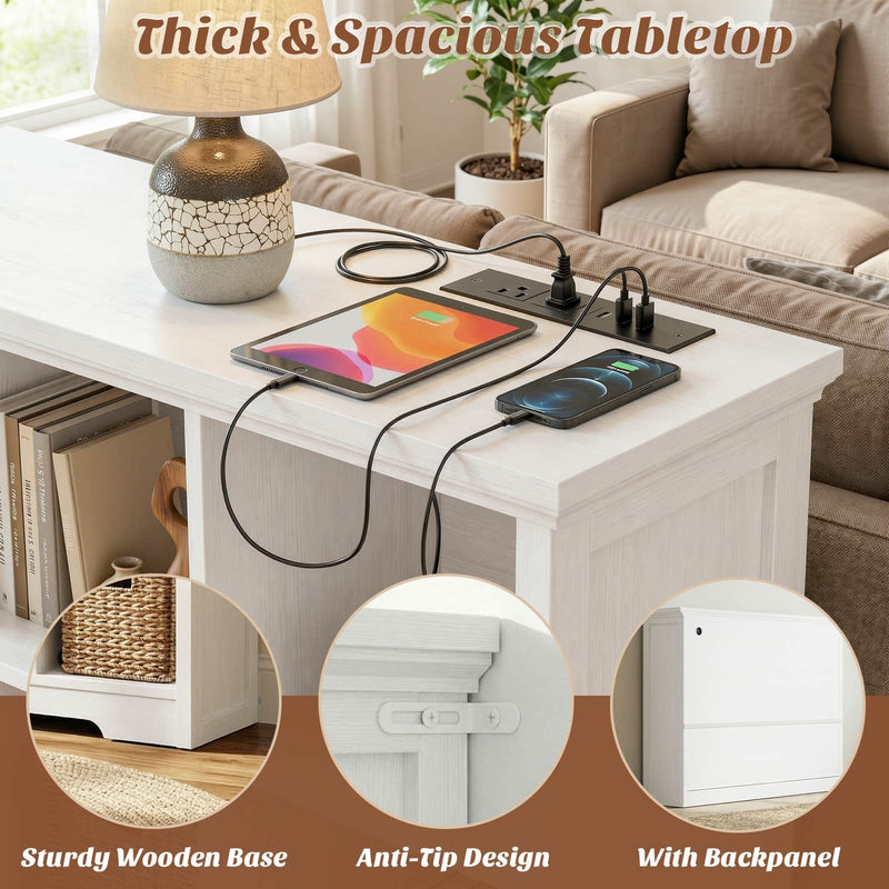 9 Cube Organizer Bookcase with Charging Station and Shelves