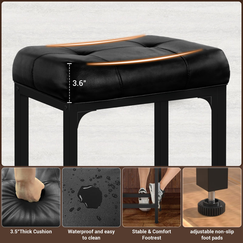 Bar Stools, 24 Inch Counter Height Stools Saddle Stool, 350 LBS Capacity