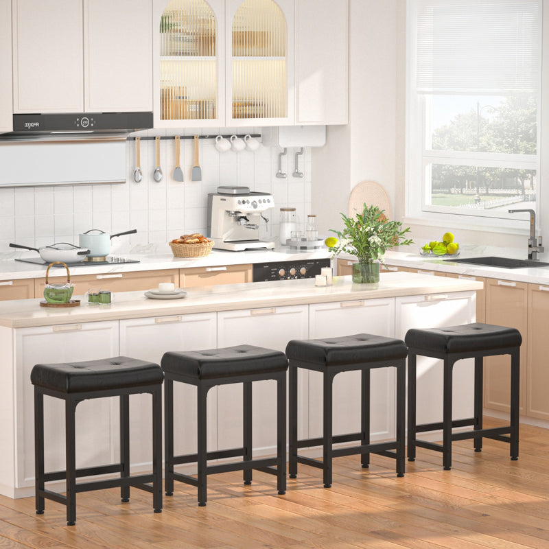 Bar Stools, 24 Inch Counter Height Stools Saddle Stool, 350 LBS Capacity