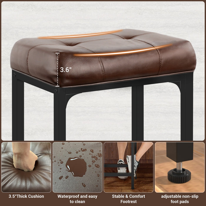 Bar Stools, 24 Inch Counter Height Stools Saddle Stool, 350 LBS Capacity