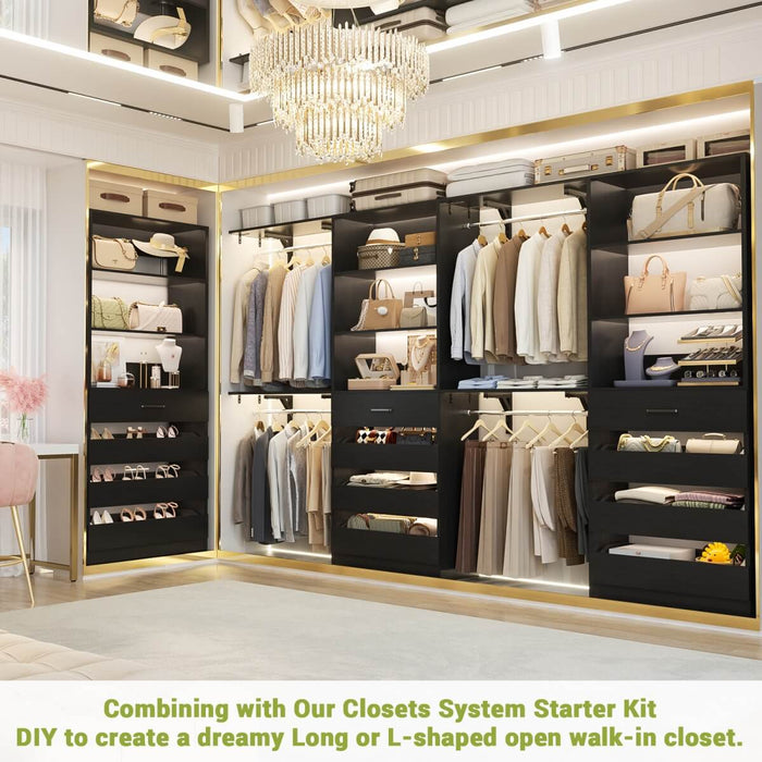 80'' High Walk in Closet Organizer System with 4 Drawers