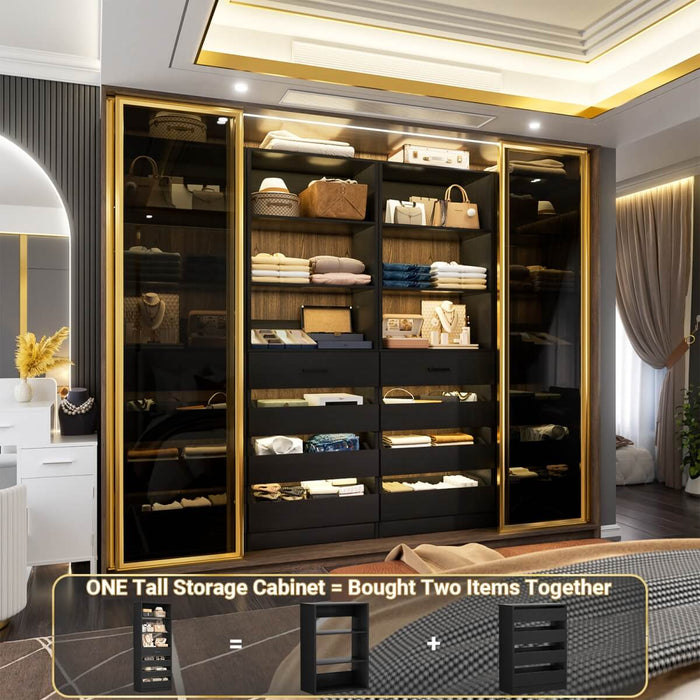 80'' High Walk in Closet Organizer System with 4 Drawers