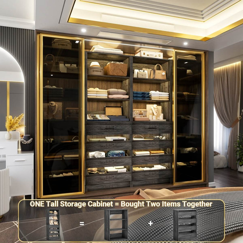 80'' High Walk in Closet Organizer System with 4 Drawers