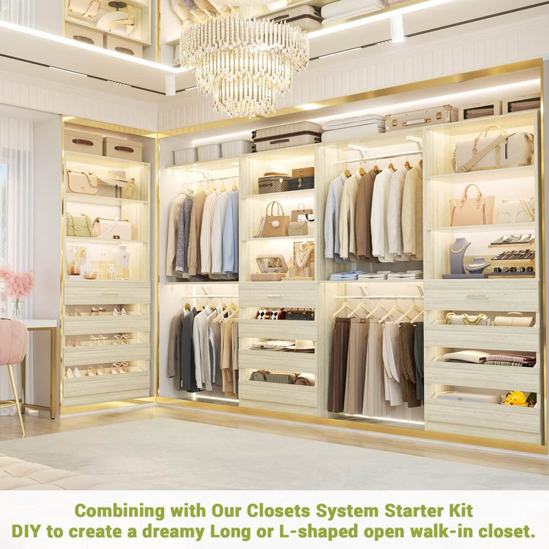 80'' High Walk in Closet Organizer System with 4 Drawers