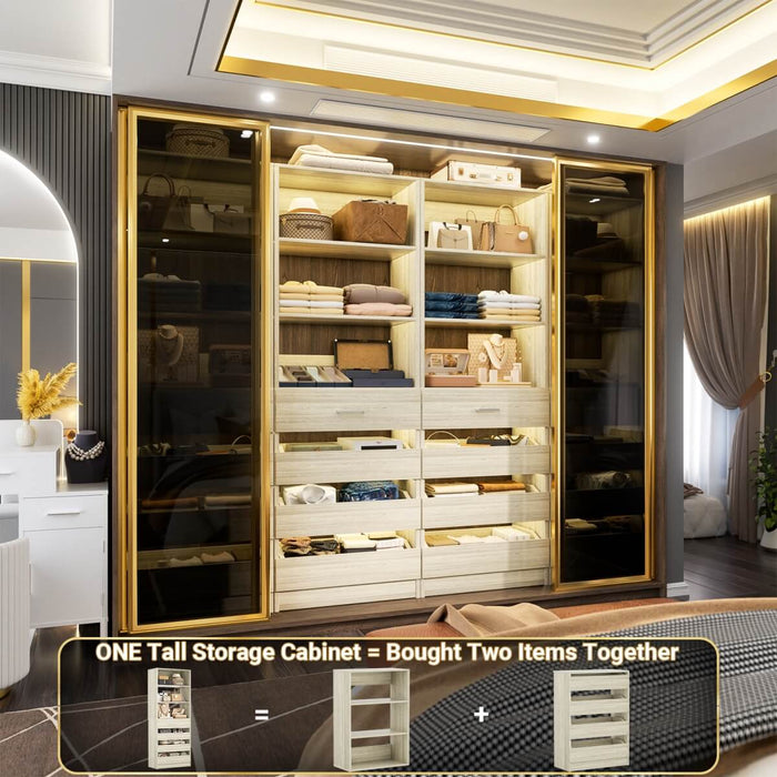80'' High Walk in Closet Organizer System with 4 Drawers