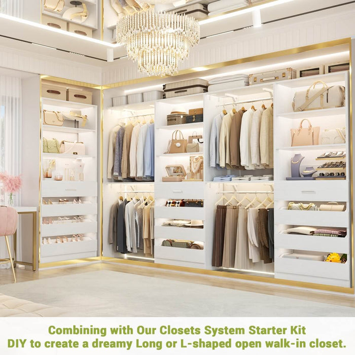 80'' High Walk in Closet Organizer System with 4 Drawers