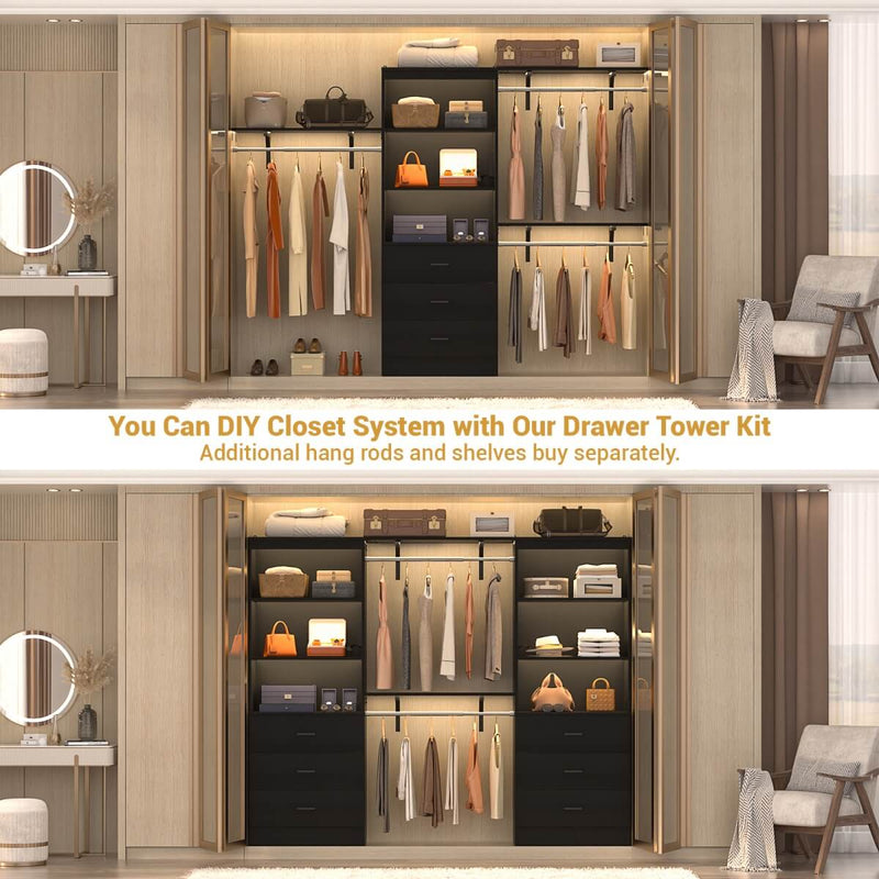 Floor Standing Bookcase with Power Outlets & 3 Drawers, 23.6''L x 71''H x 13.8''W