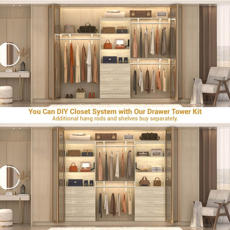 Floor Standing Bookcase with Power Outlets & 3 Drawers, 23.6''L x 71''H x 13.8''W