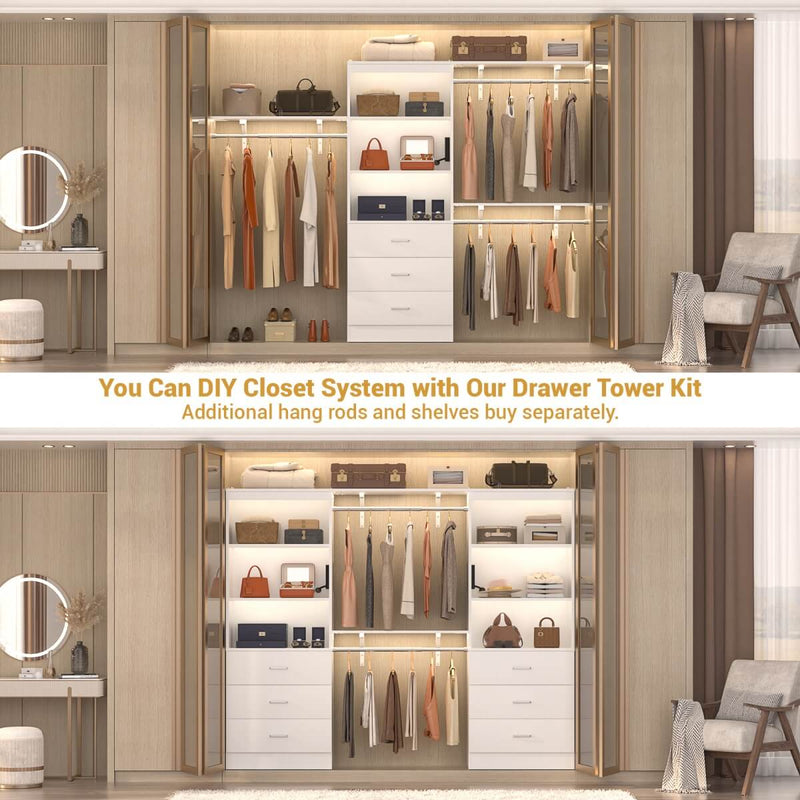 Floor Standing Bookcase with Power Outlets & 3 Drawers, 23.6''L x 71''H x 13.8''W