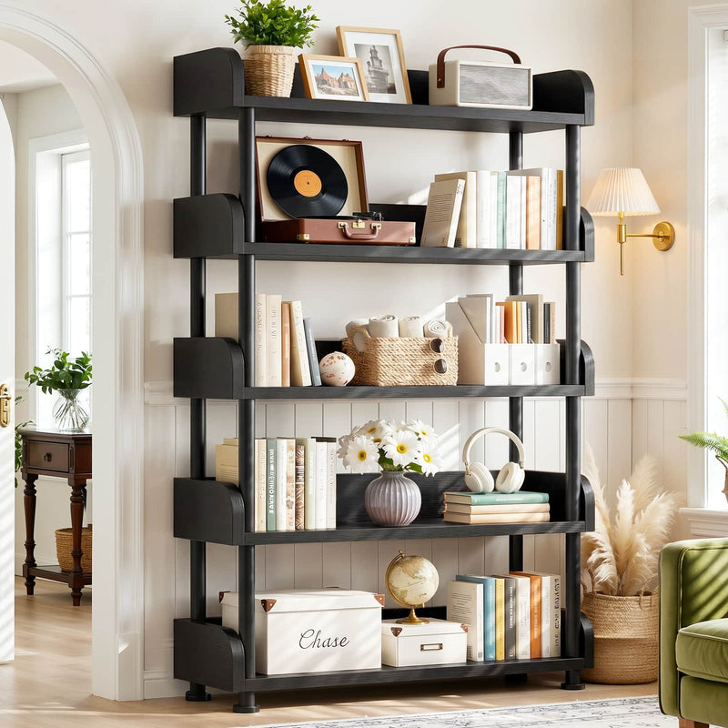 31.5" Width 5-Tier Modern Tall Open Bookshelf