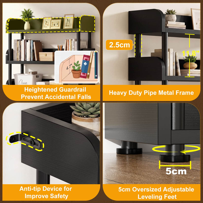 31.5" Width 5-Tier Modern Tall Open Bookshelf