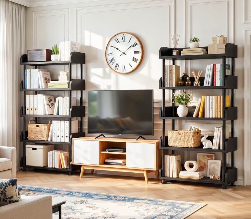 31.5" Width 5-Tier Modern Tall Open Bookshelf
