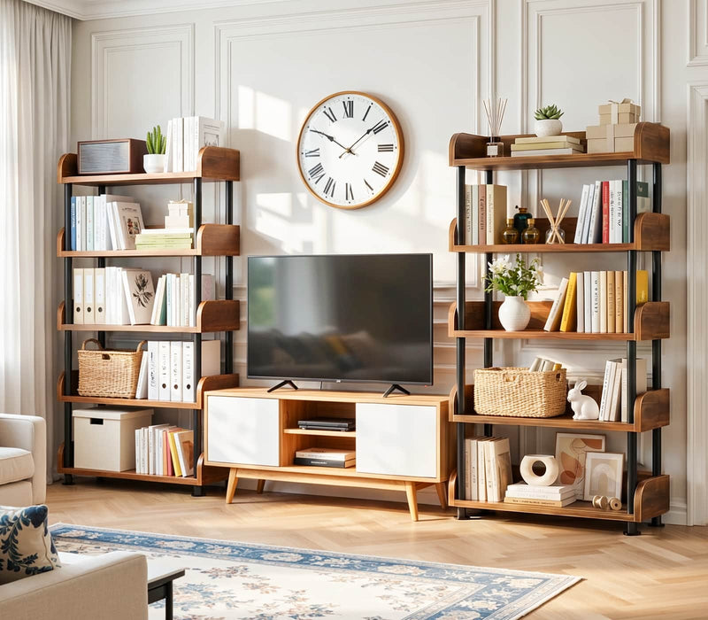 31.5" Width 5-Tier Modern Tall Open Bookshelf