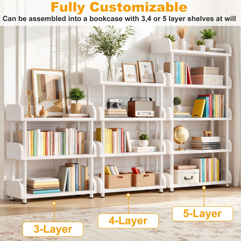 31.5" Width 5-Tier Modern Tall Open Bookshelf